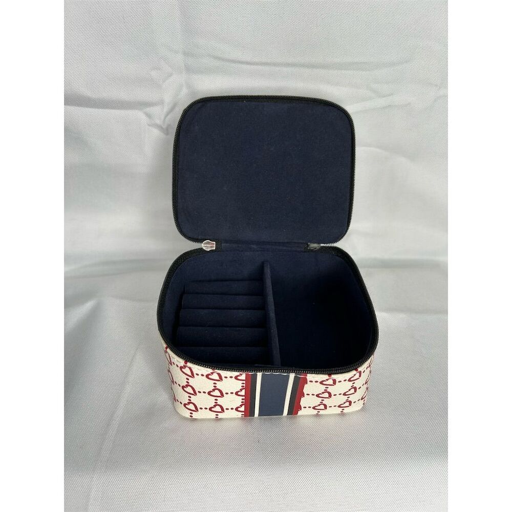 Brighton Multicolor Heart Ribbon Bow Travel Jewelry Box Mini EUC - Picture 7 of 11